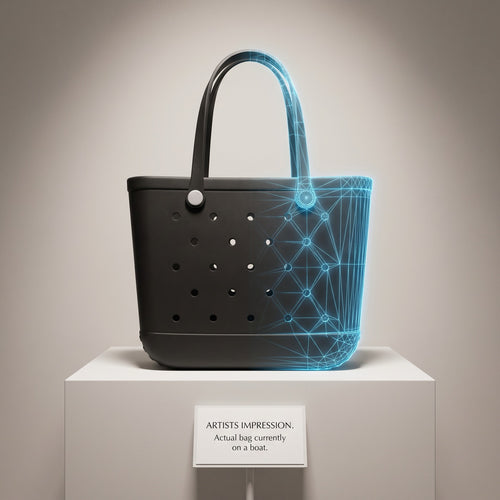 Artists impression — actual bag currently on a boat. AI render